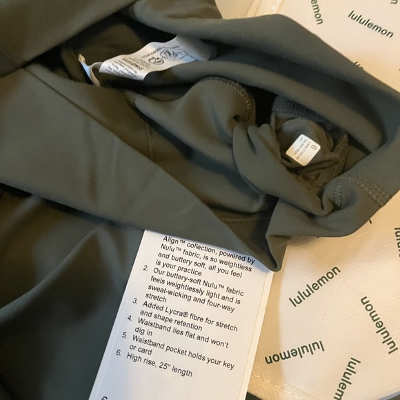 NWT Lululemon Align High-Rise Pant 25", Sz 6, ARMY GREEN - Picture 5 of 5